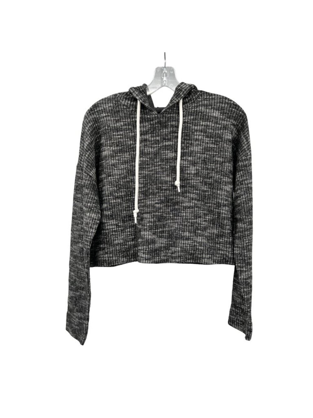 BDG Womens Cropped Hoodie Lightweight Gray/White Size Small